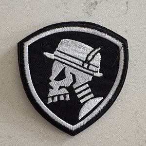 Black and White Embroidered Patch